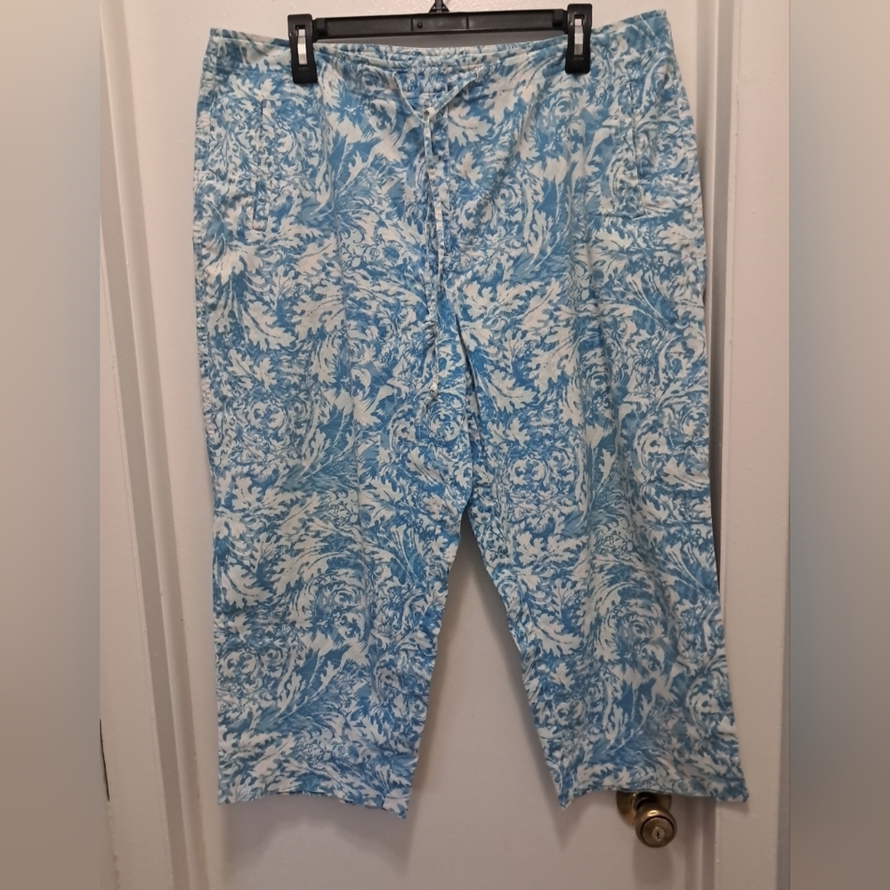 Talbots Blue and White Floral Pants